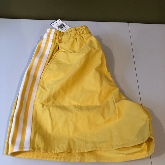 Adidas Core Yellow/White Stripe Shorts NWT, XL only - Picture 4 of 9
